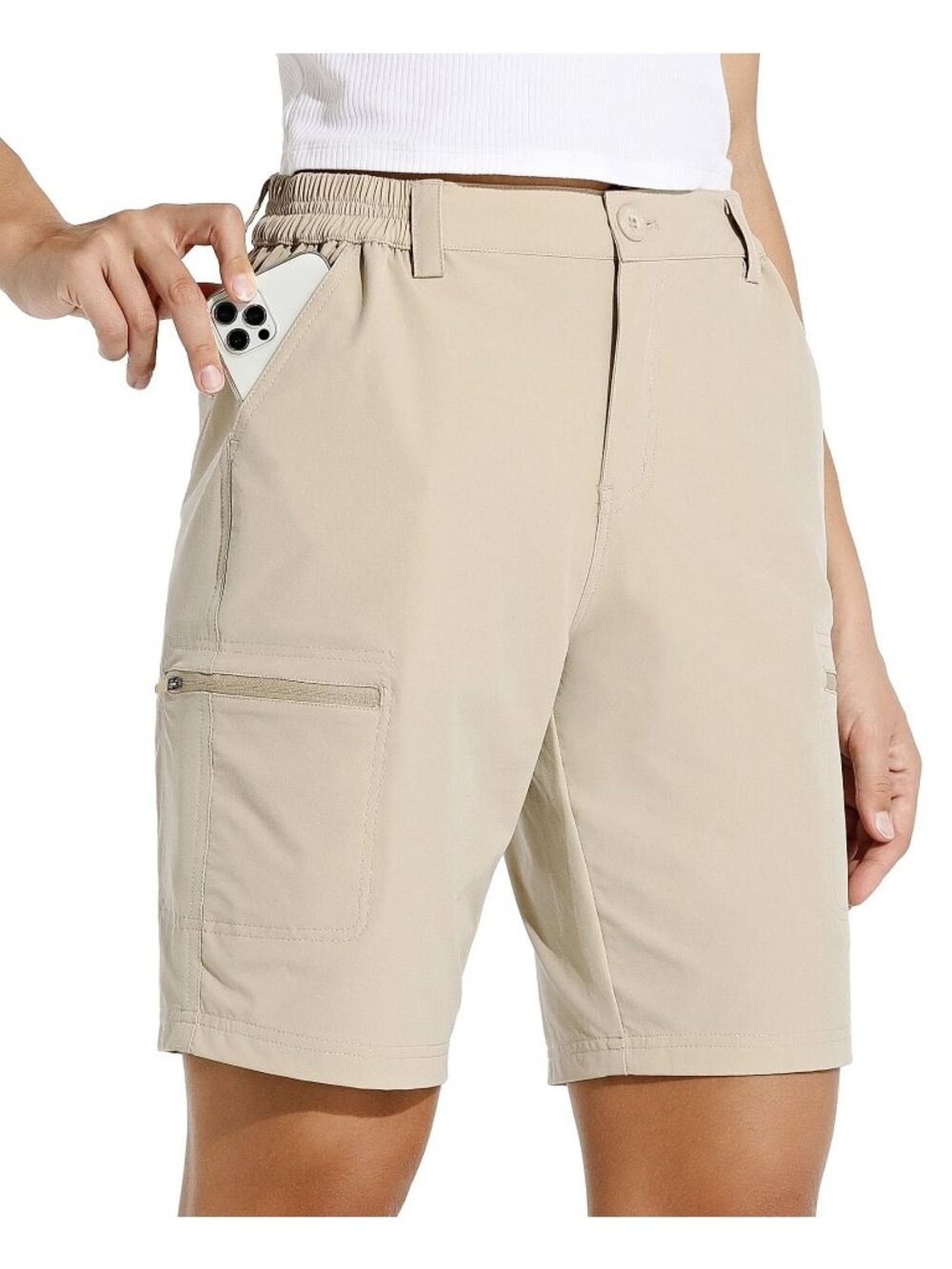 Willit Golf Hiking Shorts Womens Small Beige New UPF‎ 50 Activewear